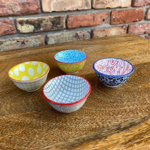 Hand-Stamped Stoneware Pinch Pots