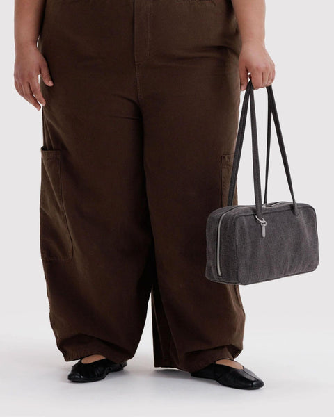 Denim Bowler Bag: Washed Black Denim
