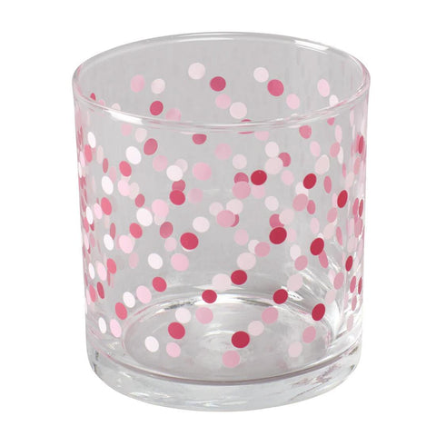 Pink Dots Party Glass