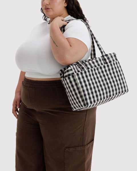 Everyday Cloud Bag: Black + Cream Gingham