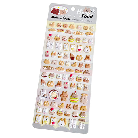Bear Food Puffy Stickers