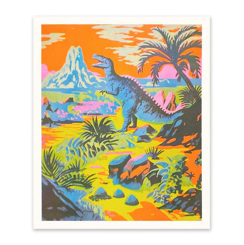 Neon Dinosaur Print