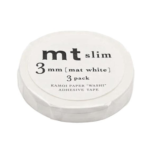 Matte White 3mm Slim Washi Tape Set
