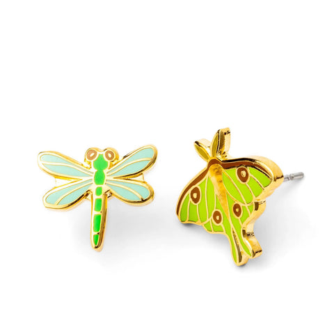 Luna Moth + Dragonfly Earrings