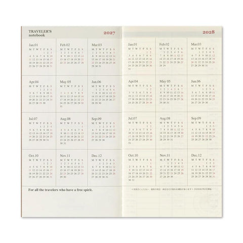 TRAVELER'S notebook, Regular Size, 2027 Weekly Vertical
