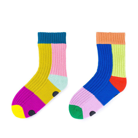 Mismatch House Socks, Rainbow