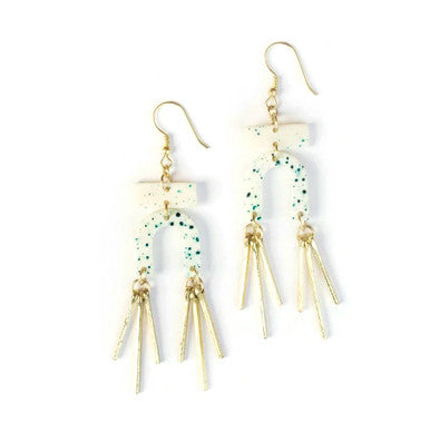 Seurat Blue Speckle Earrings