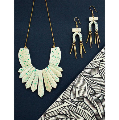Seurat Blue Speckle Earrings