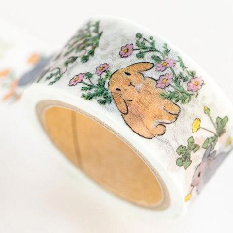 Rabbits + Flowers Washi Tape