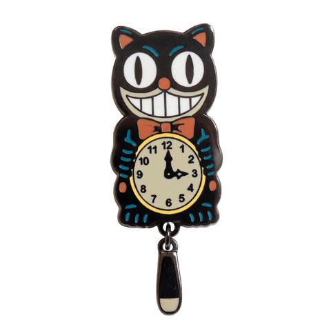 Cat Clock Enamel Pin