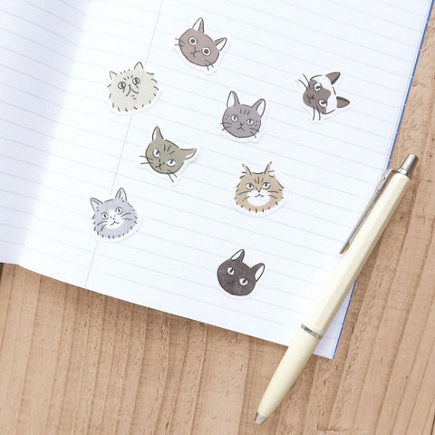 Cat Face Deco Flake Stickers