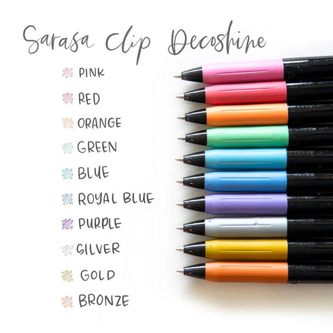 Sarasa Clip Decoshine Metallic Gel Pens