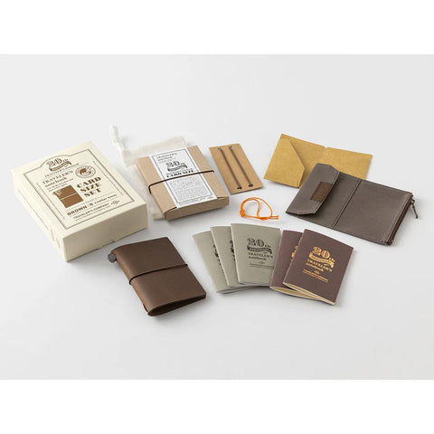 TRAVELER'S 20th Anniversary Card Size Notebook, Brown