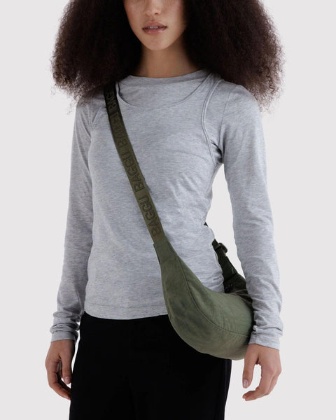 Small Nylon Crescent Bag: Caper