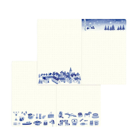Yuru Log Notebook, Blue Nordic