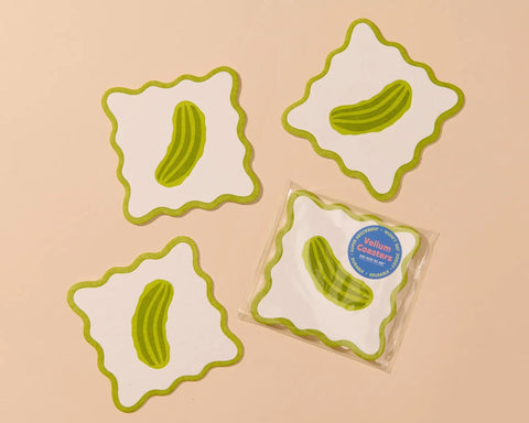 Dill Pickle Coasters Set