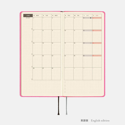Hobonichi Techo Weeks Mega 2027 Planner, Pink Sapphire