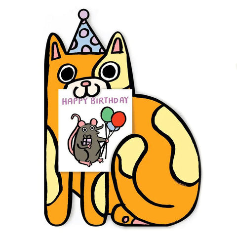"Cat with Mini Card" Card