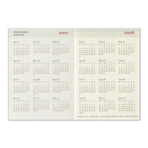 TRAVELER'S notebook, Passport Size, 2027 Weekly