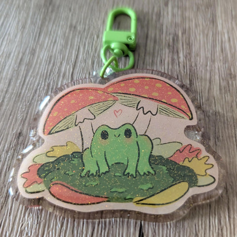 Frog + Mushrooms Keychain