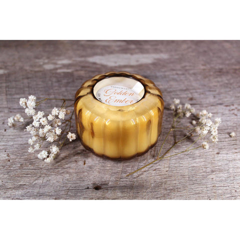 Golden Ember Ripple Candle