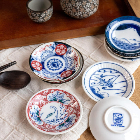 Mino Ware Mini Dragon Plates