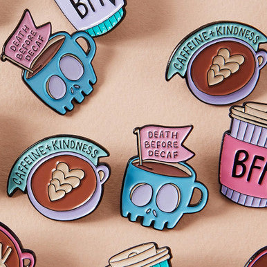 Caffeine + Kindness Enamel Pin