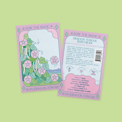 Dragon Tongue Bush Bean Tarot Seed Packet