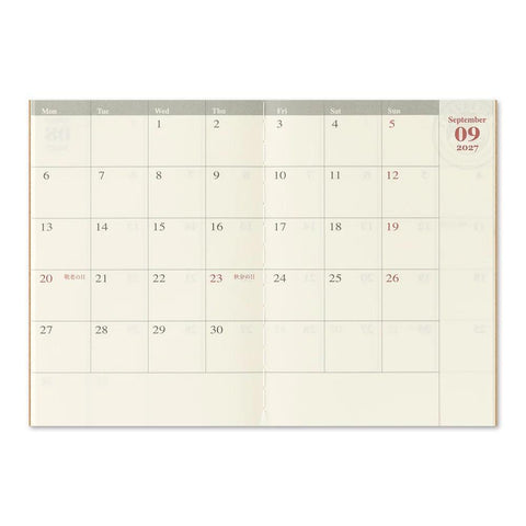 TRAVELER'S notebook, Passport Size, 2027 Monthly