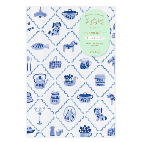 Yuru Log Notebook, Blue Nordic