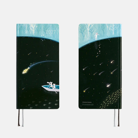 Hobonichi Techo Weeks 2027 Planner, Meteor Shower in the Light Blue Forest