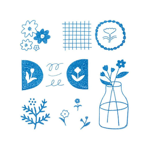 Kori Jirushi Clear Stamp Set, Flowers