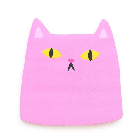 Pink Cat Die-Cut Sticky Notes