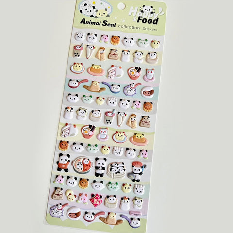 Panda Puffy Stickers