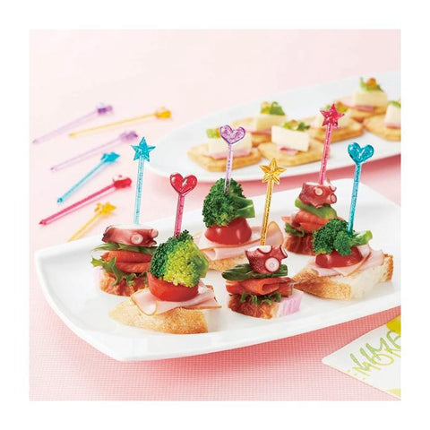 Glittery Hearts + Stars Food Picks