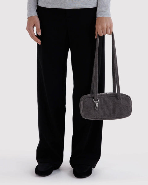 Small Denim Bowler Bag: Washed Black Denim