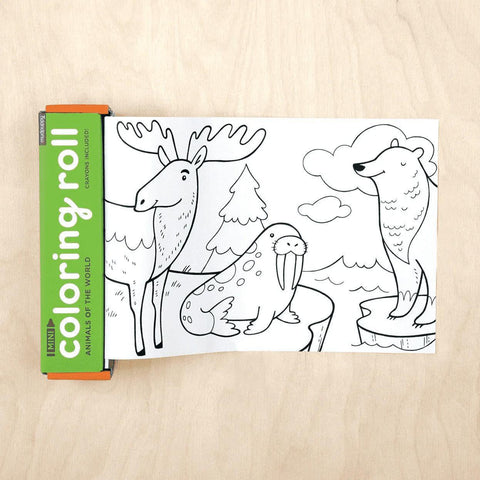 Animals of the World Mini Coloring Roll
