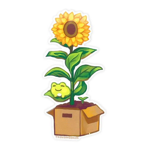 Sunflower Froggie Sticker