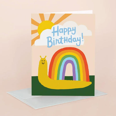 Snail Rainbow Birthday Card