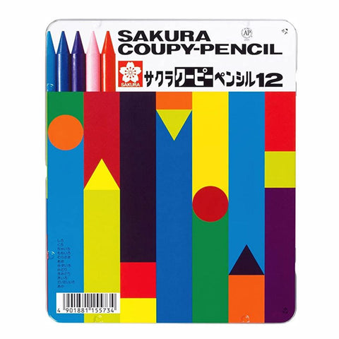 Sakura Coupy-Pencil Wax Crayons, Set of 12