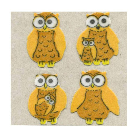 Owls Retro Fuzzy Stickers