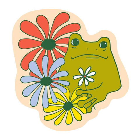 Flower Frog Sticker