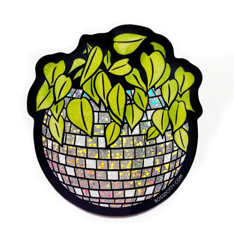 Disco Ball Planter Sticker