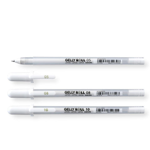 White Gelly Roll Pens