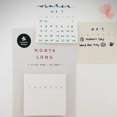 Month Long Sticky Memos