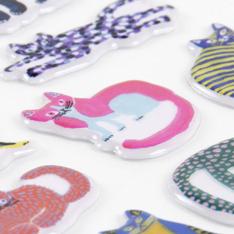 Colorful Cats Puffy Stickers