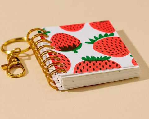 Strawberry Teenybook Mini Notebook Bag Charm