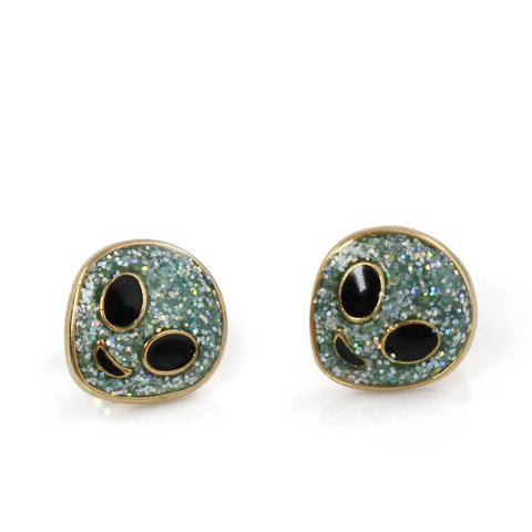 Green Alien Stud Earrings