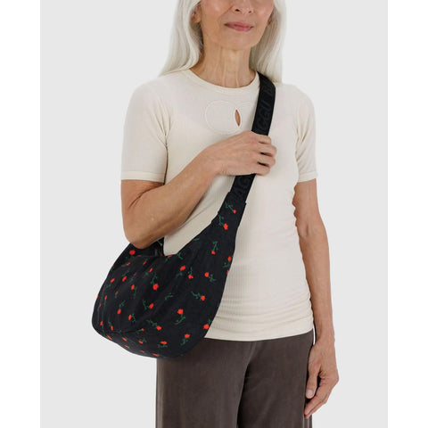 Medium Nylon Crescent Bag: Painted Wildflower