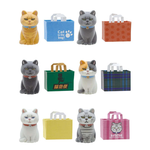 Flocked Cats in Paper Bags Blind Box